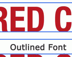 Converting text to outlines