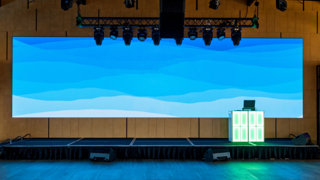 corporate event backdrop idea