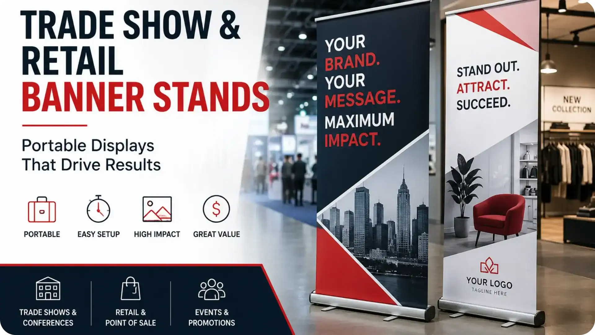 Trade Show & Retail Banner Stands: Portable Displays That Drive Results